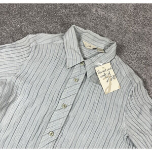 J Jill Button Up Blouse Womens Medium Linen Rayon Boho Bohemian Relaxed